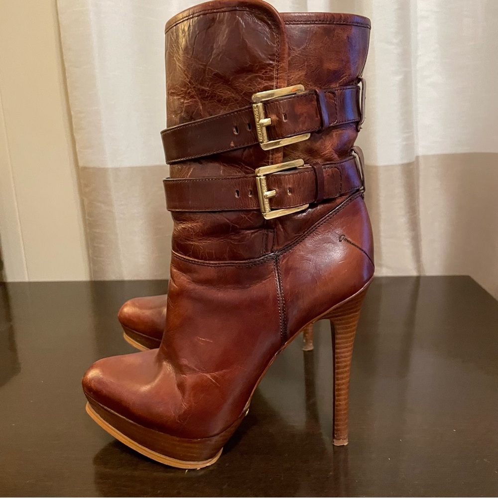 Michael Kors Brown Leather Booties
